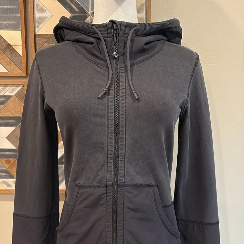Lululemon Voyage Hoodie Full Zip Sweatshirt Jacket Stretch French Terry Black 4